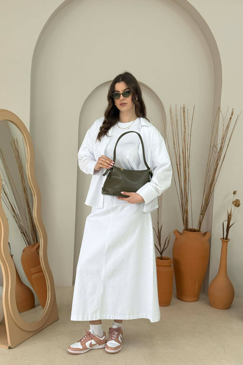ONE COLOR ZIPPER WOMAN BAG GREEN/JESHILE - 5