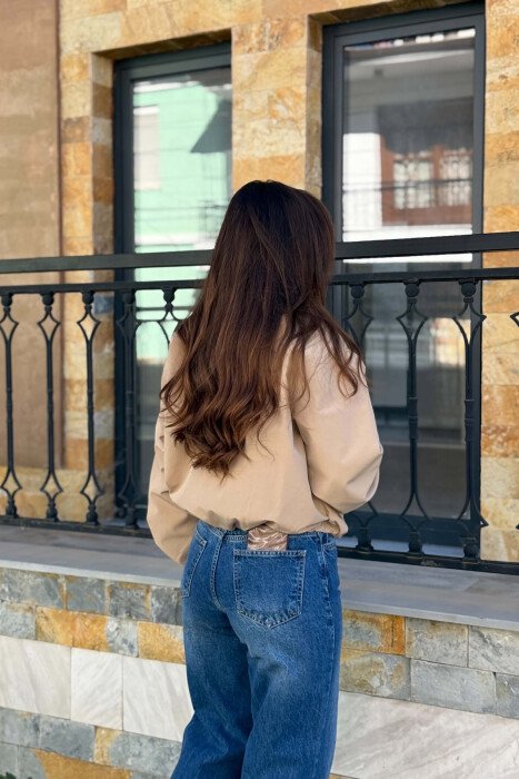 ONE COLOR ZIPPER WOMAN JACKET BEIGE/BEZHE - 2