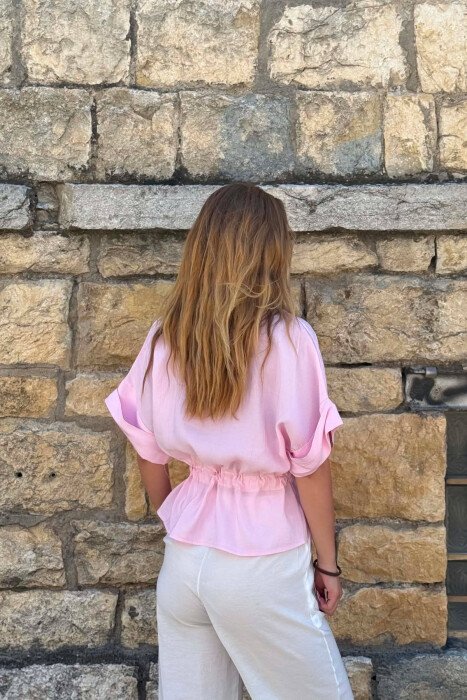 ONE COLOR ZIPPER WOMAN SHIRT PINK/ROZE - 5