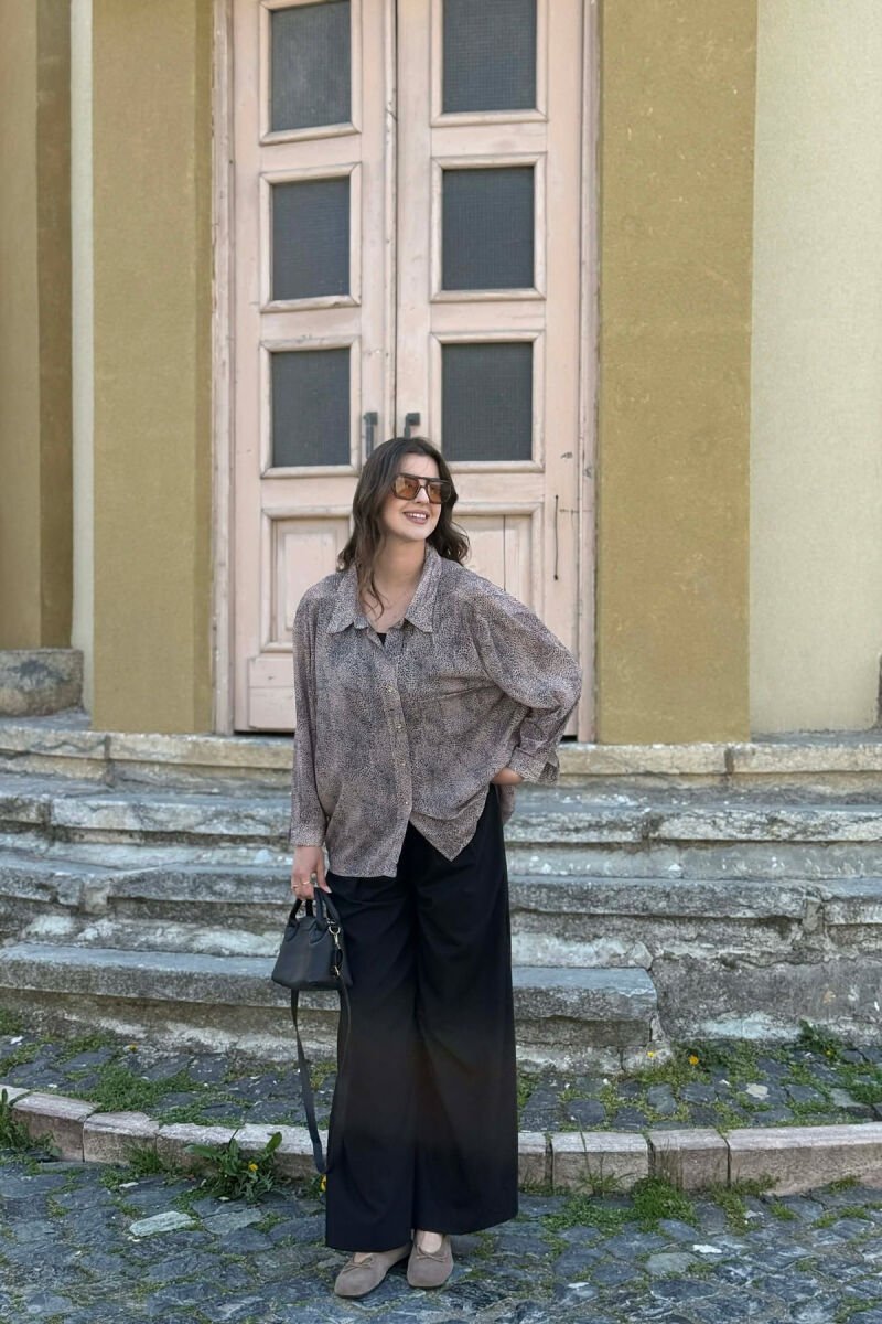 ONE FRONT POCKET GOLD BUTTONS WOMAN SHIRT DARK BEIGE/BEZHE ERRET - 2