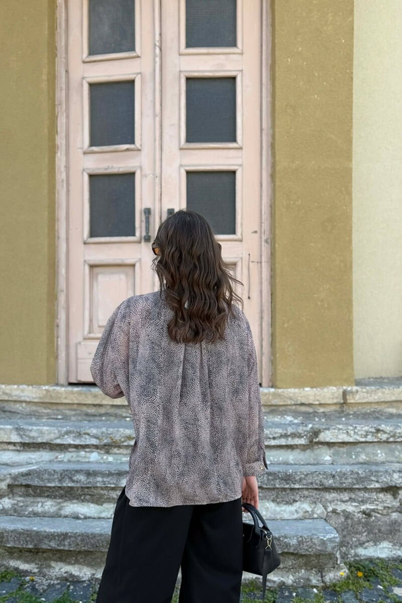 ONE FRONT POCKET GOLD BUTTONS WOMAN SHIRT DARK BEIGE/BEZHE ERRET - 5