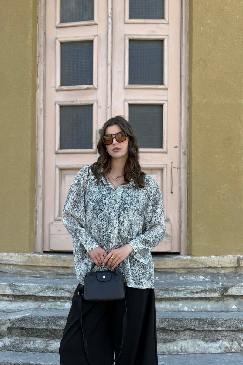 ONE FRONT POCKET GOLD BUTTONS WOMAN SHIRT WHITE-E BARDHE - 1