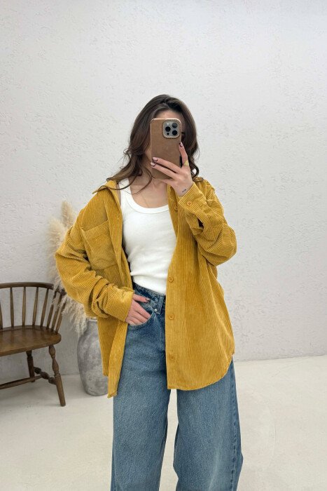 KEMISHE ME NJE XHEP PARA PER FEMRA NE NGJYRE MUSTARDE - KLAUDIO FASHION