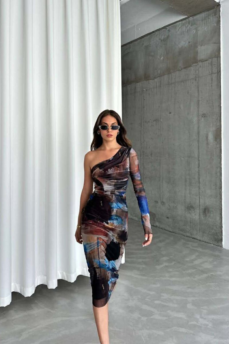 ONE SHOULDER OFF WOMAN DRESS MULTIPLE/SHNGJ - 1
