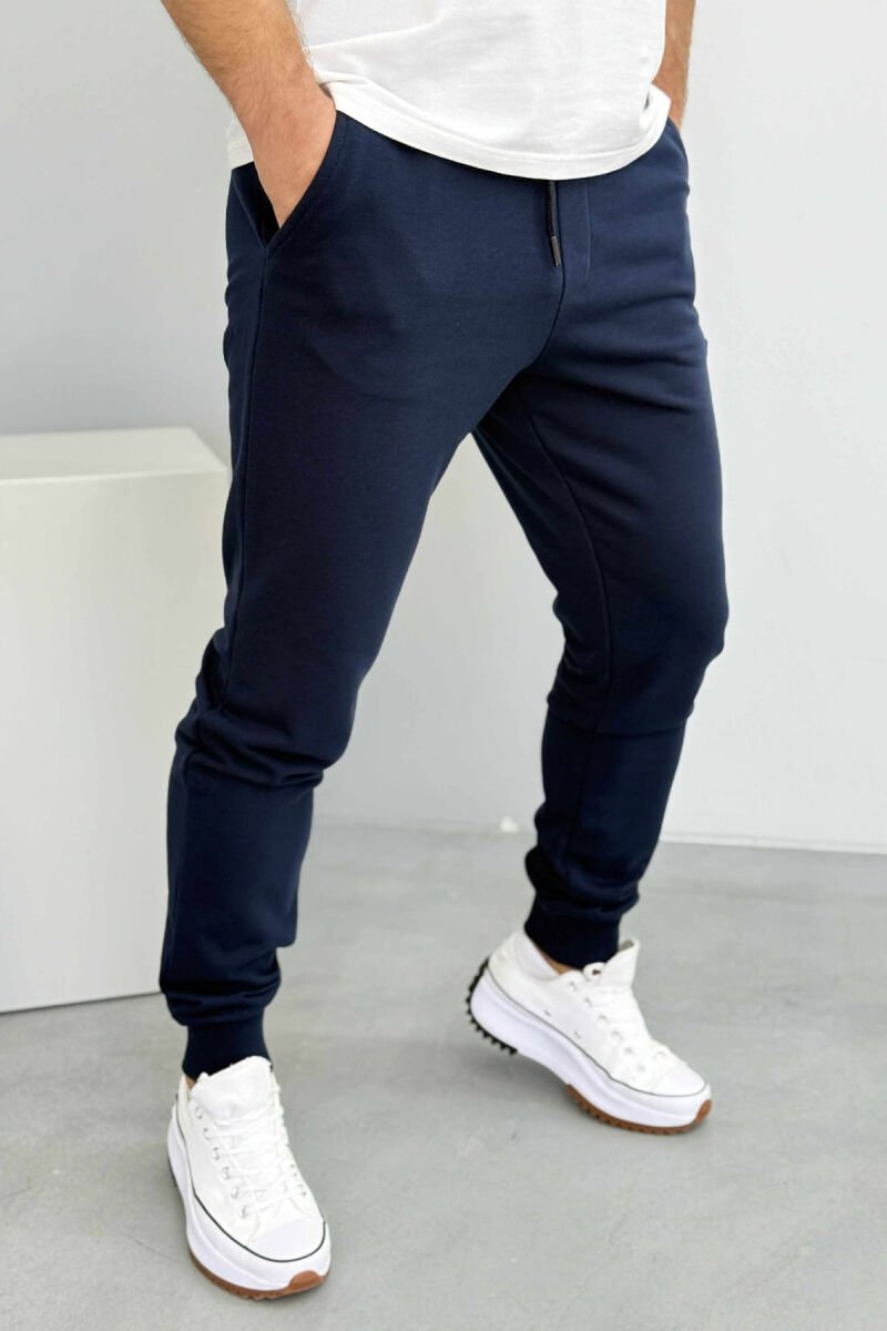 ONE COLOR SIMPLE LOGO MEN JOGGERS BLUE/BLU - 3