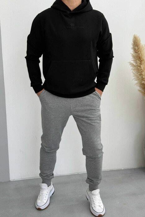 ONE COLOR SIMPLE LOGO MEN JOGGERS GREY/GRI - KLAUDIO FASHION
