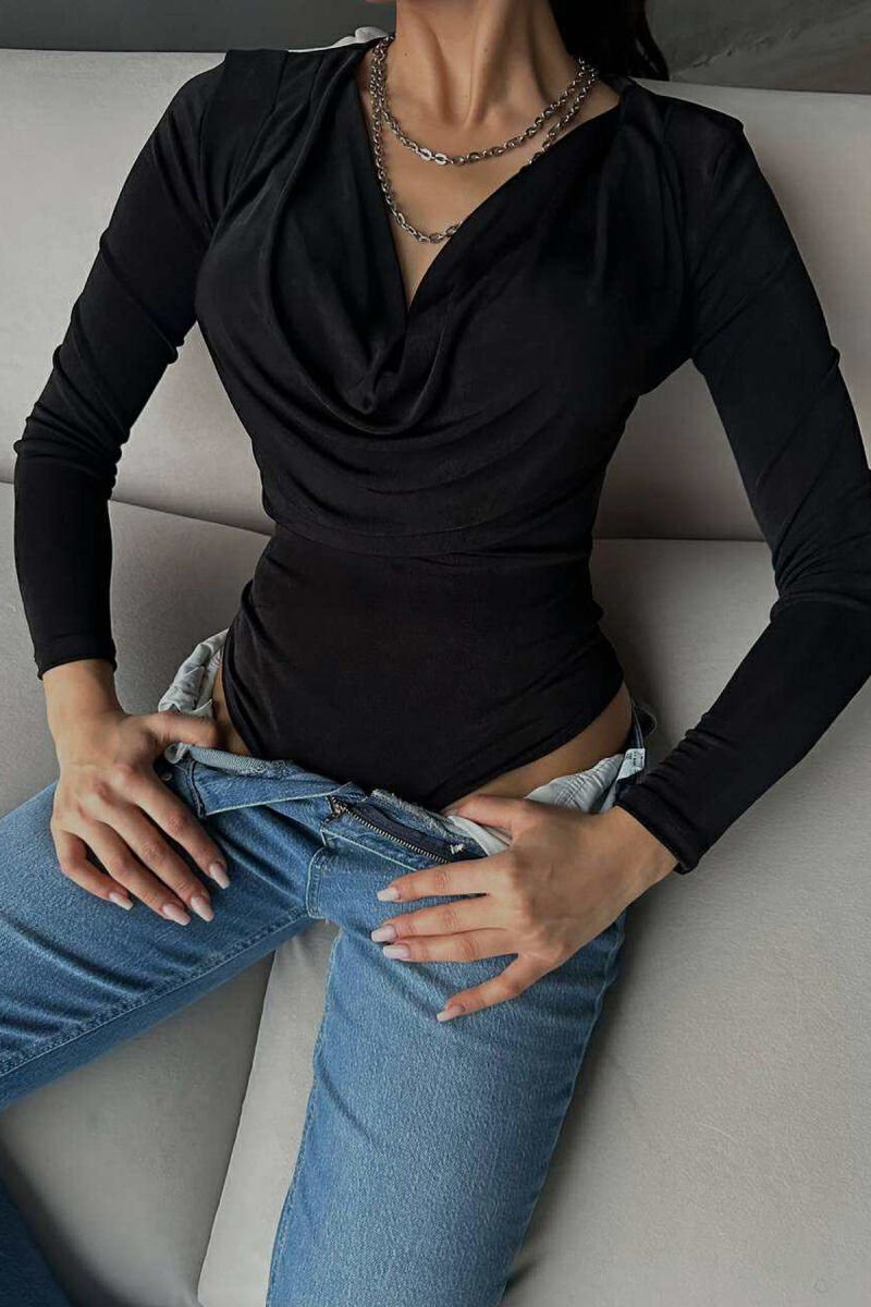 OPEN NECK ONE COLOR ELASTIC WOMEN BODY BLACK/ E ZEZE - 6