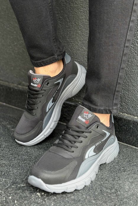 ORCA WRITTING SIMPLE MEN SNEAKERS BLACK-GREY/ZEGR - 1