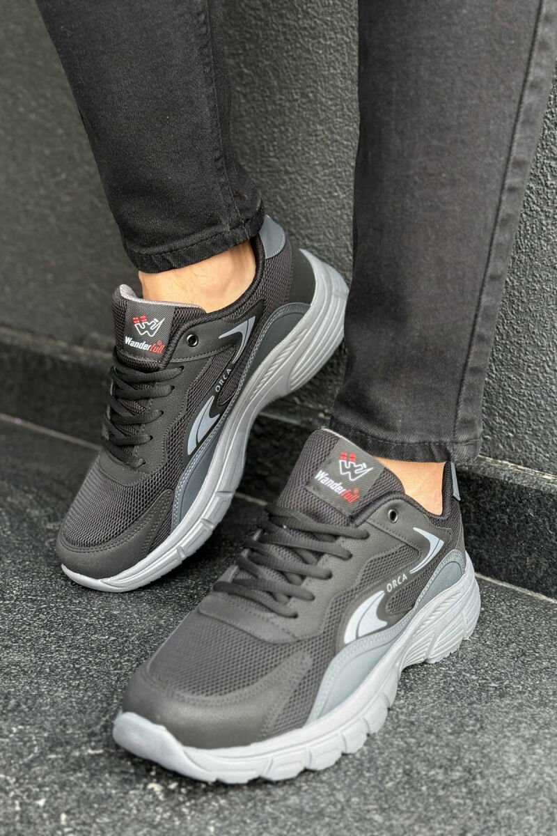 ORCA WRITTING SIMPLE MEN SNEAKERS BLACK-GREY/ZEGR - 1