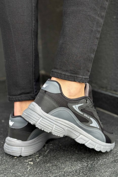 ORCA WRITTING SIMPLE MEN SNEAKERS BLACK-GREY/ZEGR - 4
