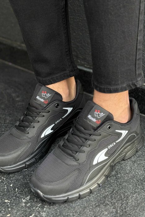 ORCA WRITTING SIMPLE MEN SNEAKERS BLACK-WHITE/ZEBA - 4