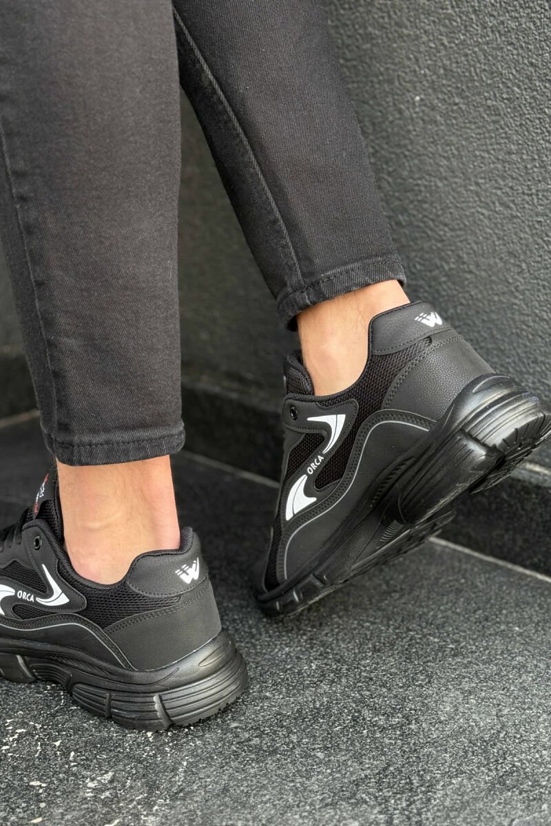 ORCA WRITTING SIMPLE MEN SNEAKERS BLACK-WHITE/ZEBA - 5