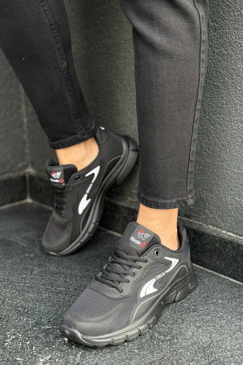 ORCA WRITTING SIMPLE MEN SNEAKERS BLACK-WHITE/ZEBA - 3