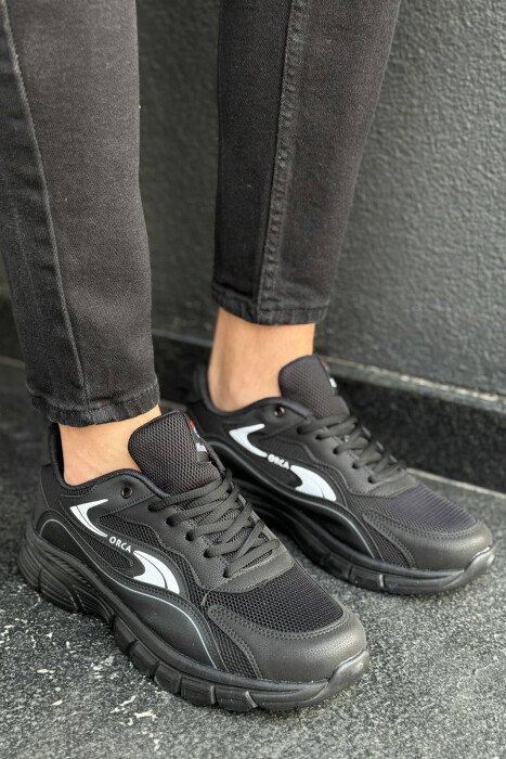 ORCA WRITTING SIMPLE MEN SNEAKERS BLACK-WHITE/ZEBA - 2