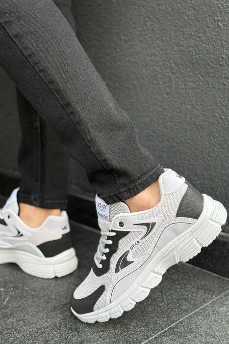 ORCA WRITTING SIMPLE MEN SNEAKERS GREY/BLACK-GRZE - 4