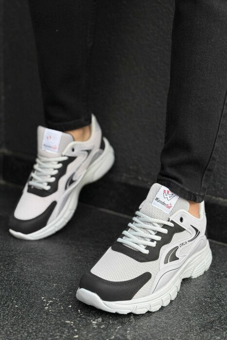 ORCA WRITTING SIMPLE MEN SNEAKERS GREY/BLACK-GRZE - 3