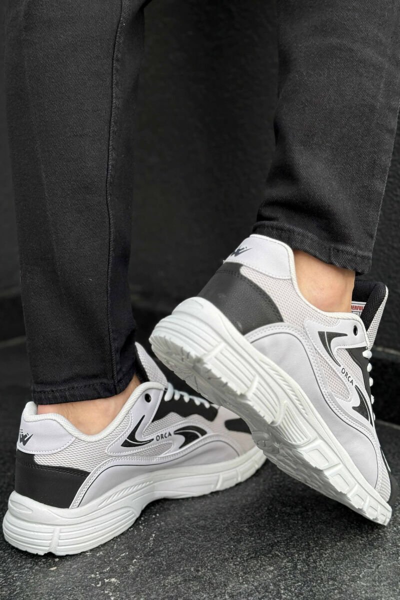 ORCA WRITTING SIMPLE MEN SNEAKERS GREY/BLACK-GRZE - 5