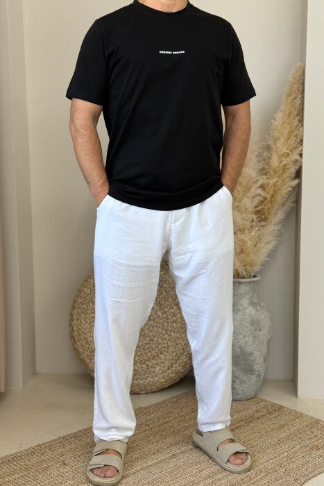 ORGANIC DREAMS WRITTING SIMPLE MEN T-SHIRT BLACK/ E ZEZE - 