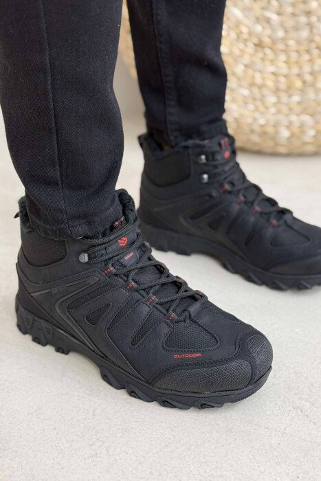 OUTDOOR TRAIL FLUFFY LACING MEN SNEAKERS BLACK-RED/ZEKU 