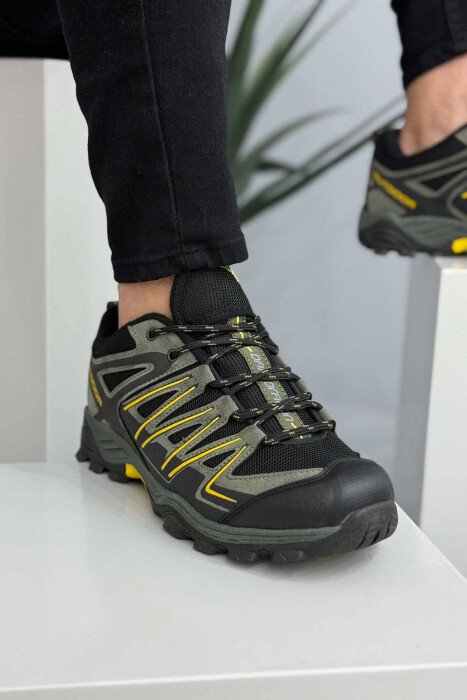 OUTDOOR TRAIL MEN SNEAKERS GREEN/YELLOW/JEVE - KLAUDIO FASHION