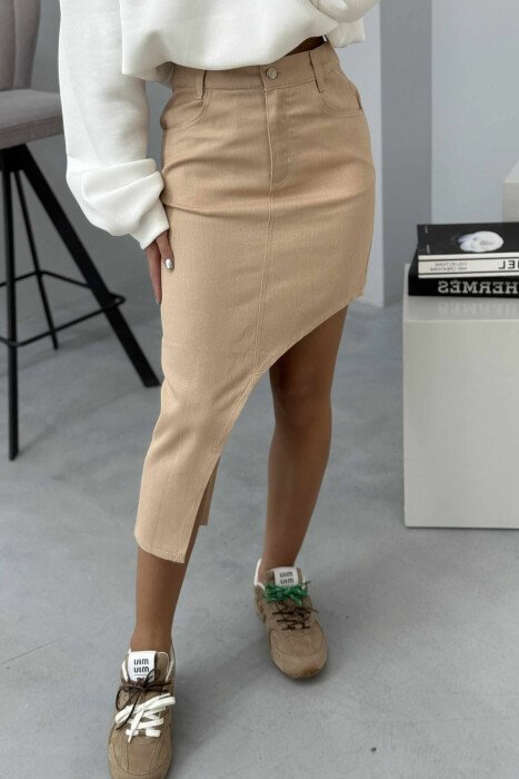 OVAL CUT WOMEN SKIRT BEIGE/BEZHE - 1