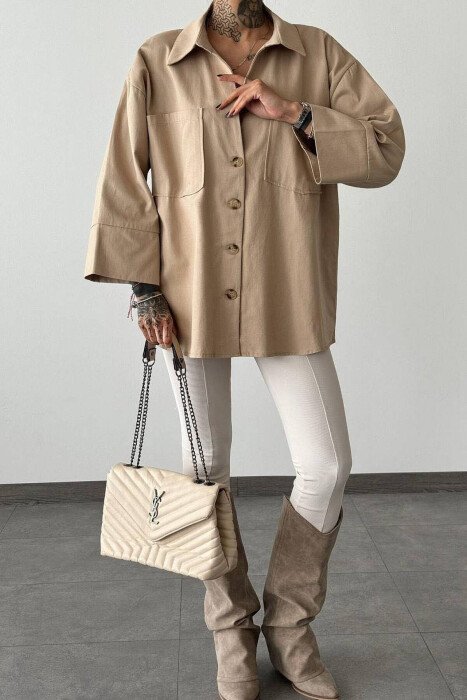OVERSIZED WOMAN JACKET BEIGE/BEZHE - 2