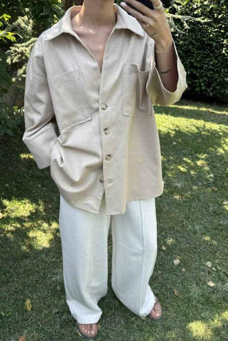 OVERSIZED WOMAN JACKET BEIGE/BEZHE - 3