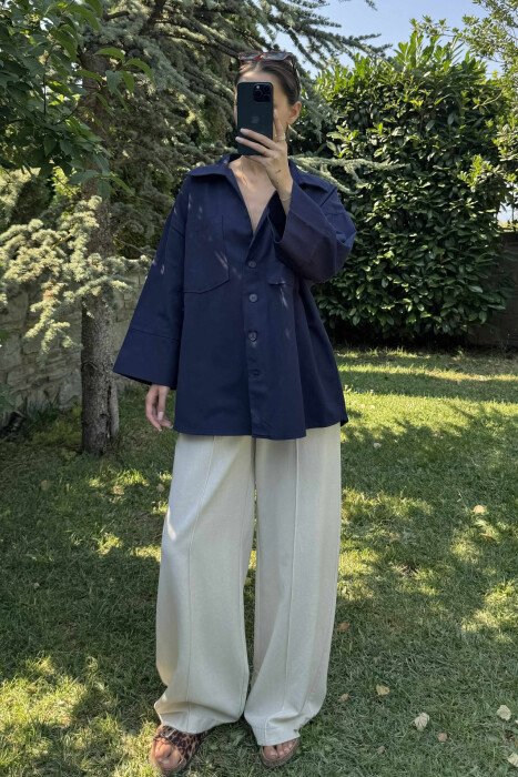 OVERSIZED WOMAN JACKET BLUE/BLU - 3