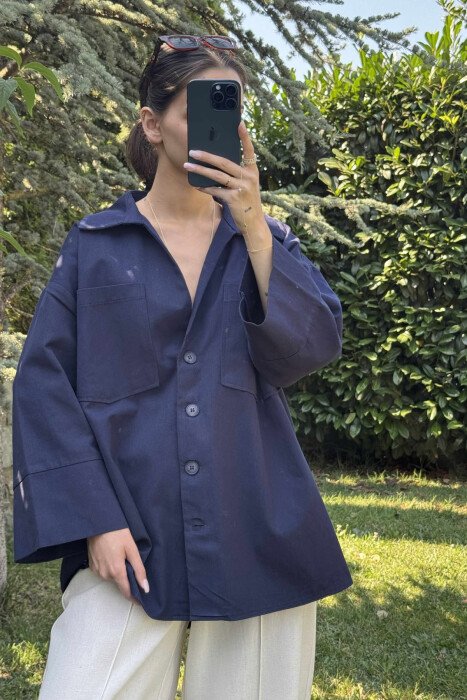 OVERSIZED WOMAN JACKET BLUE/BLU - 4