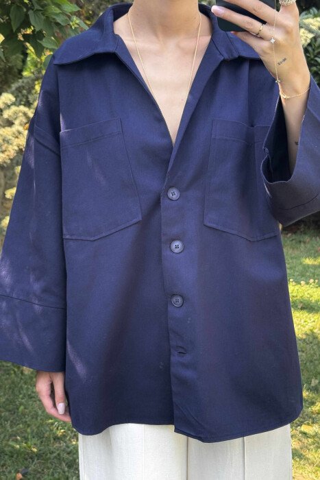 OVERSIZED WOMAN JACKET BLUE/BLU - 5