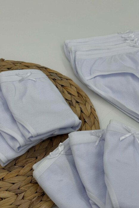 PACK OF 12 PAIR ONE COLOR WOMAN BRIEFS WHITE-E BARDHE - 3