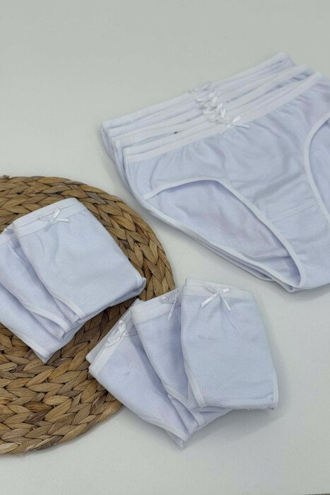 PACK OF 12 PAIR ONE COLOR WOMAN BRIEFS WHITE-E BARDHE - 4