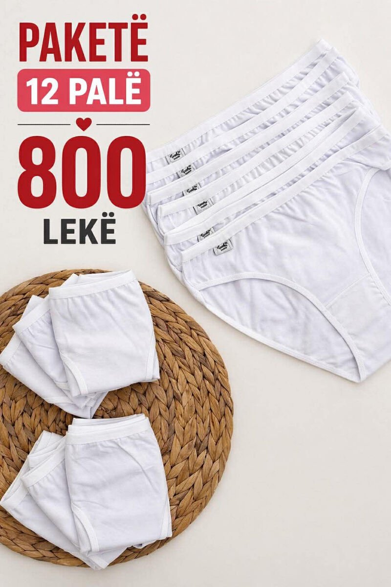 PACK OF 12 PAIR SIMPLE ONE COLOR WOMEN BRIEFS WHITE-E BARDHE - 1