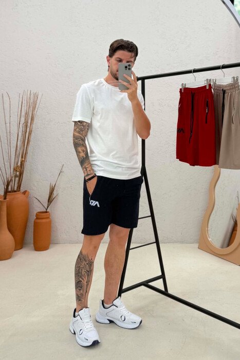PACK OF 3 PIECES AIR WRITTING ZIPPER POCKETS MEN SHORT SWEATPANTS MULTIPLE/SHNGJ - 2