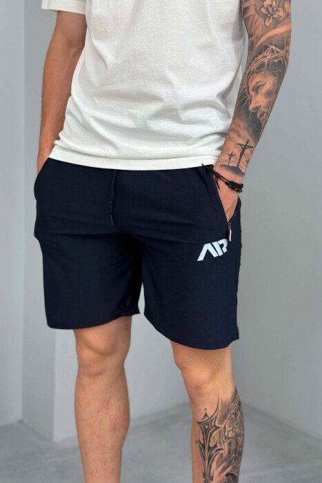 PACK OF 3 PIECES AIR WRITTING ZIPPER POCKETS MEN SHORT SWEATPANTS MULTIPLE/SHNGJ - 5