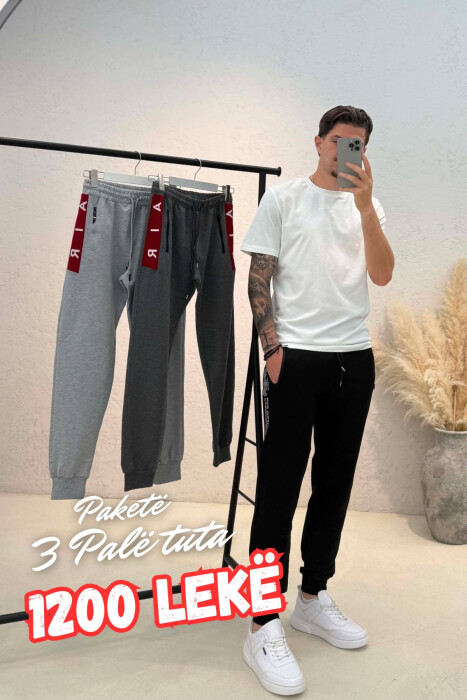 PACK OF 3 PIECES COTTON ONE COLOR MEN SWEATPANTS MULTIPLE/SHNGJ - KLAUDIO FASHION