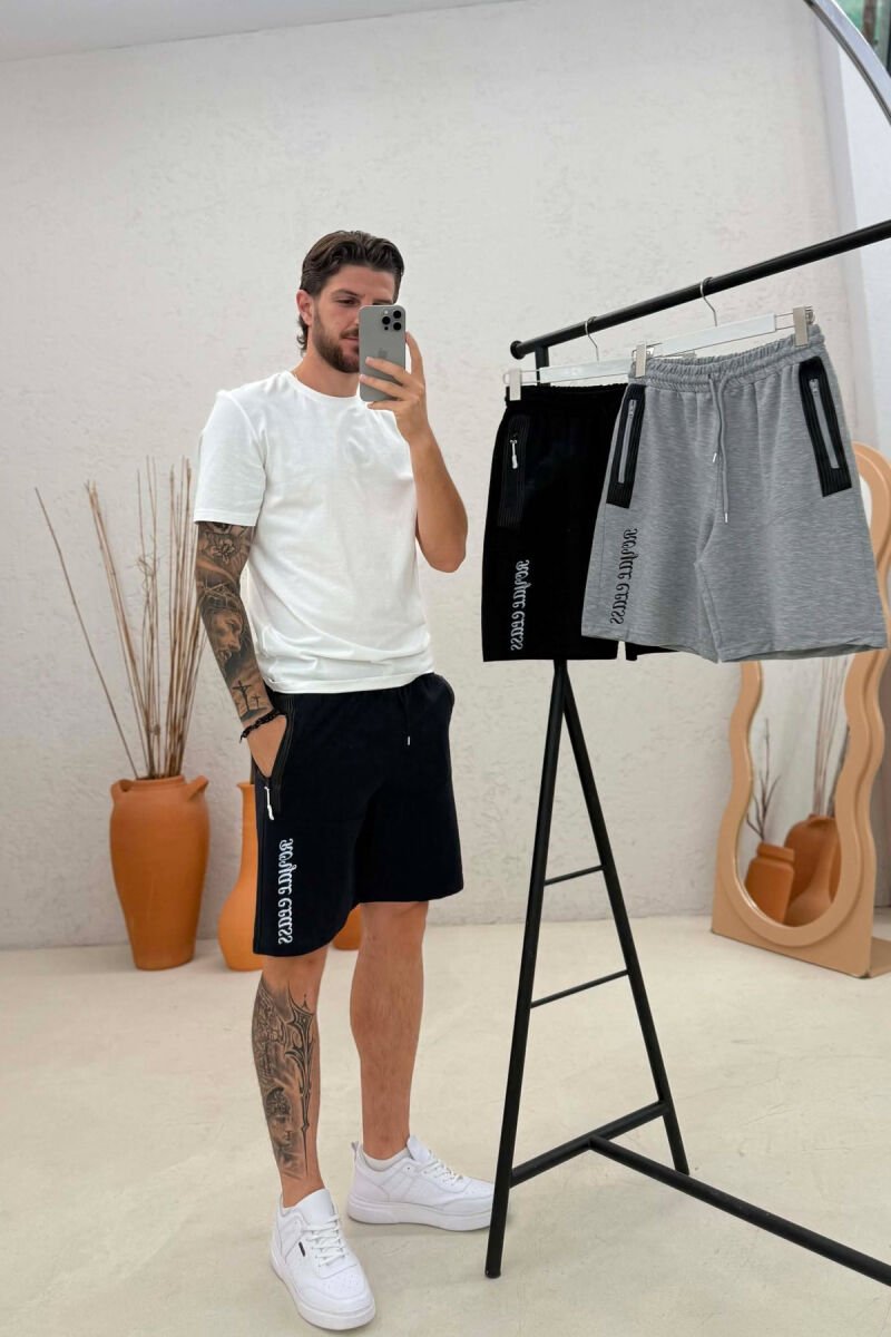 PACK OF 3 PIECES COTTON WRITTINGS ONE COLOR MEN SHORT SWEATPANTS MULTIPLE/SHNGJ - 2