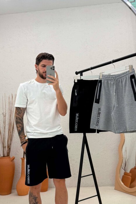 PACK OF 3 PIECES COTTON WRITTINGS ONE COLOR MEN SHORT SWEATPANTS MULTIPLE/SHNGJ - 3