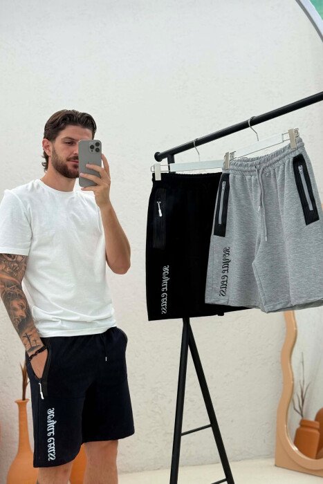 PACK OF 3 PIECES COTTON WRITTINGS ONE COLOR MEN SHORT SWEATPANTS MULTIPLE/SHNGJ - 4