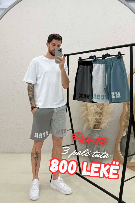 PACK OF 3 PIECES FRONT WRITTINGS MEN SHORT SWEATPANTS MULTIPLE/SHNGJ - 1