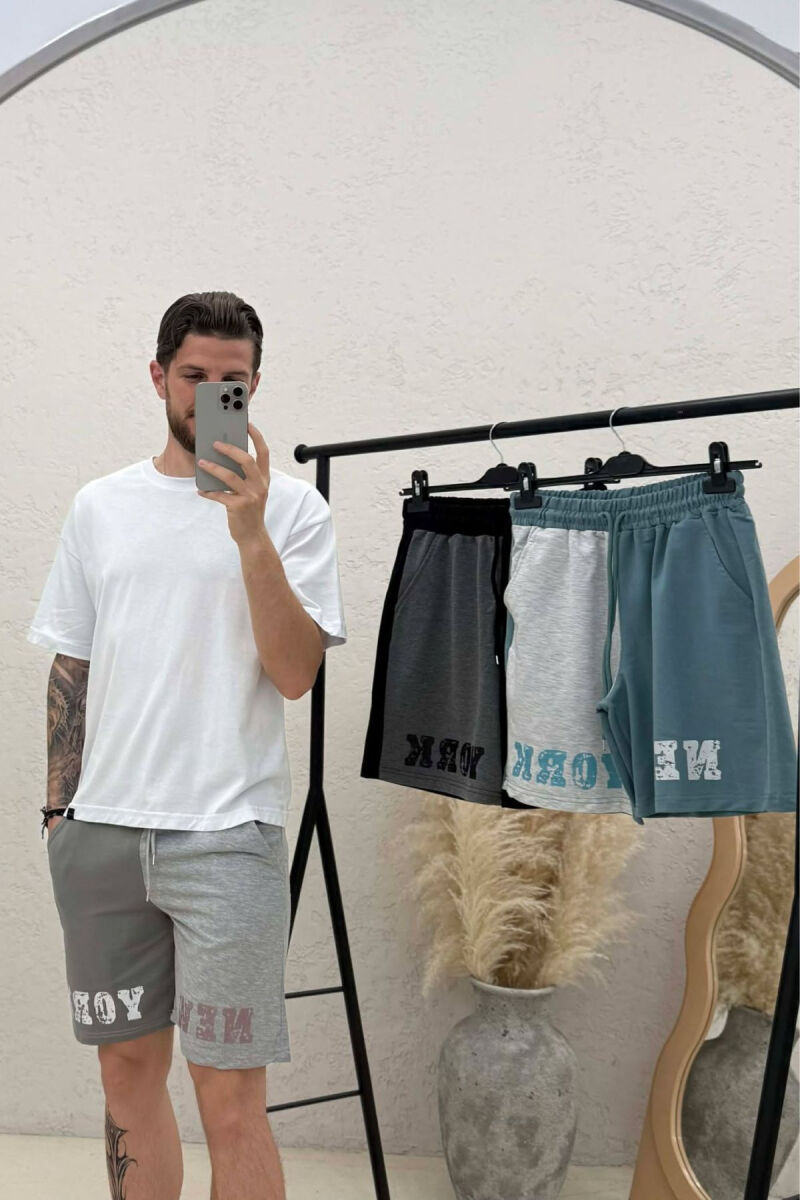 PACK OF 3 PIECES FRONT WRITTINGS MEN SHORT SWEATPANTS MULTIPLE/SHNGJ - 2