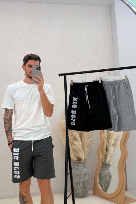 PACK OF 3 PIECES FRONT WRITTINGS MEN SHORT SWEATPANTS MULTIPLE/SHNGJ - 2