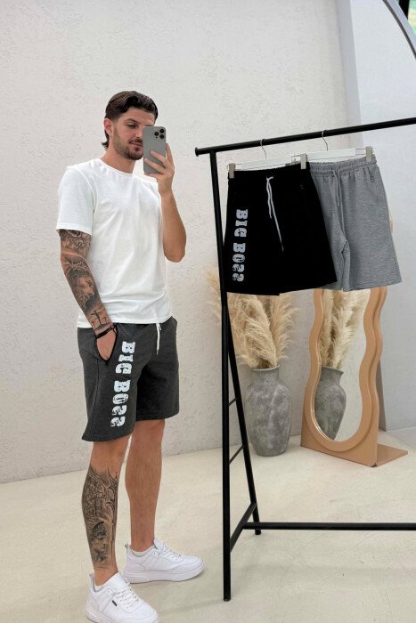 PACK OF 3 PIECES FRONT WRITTINGS MEN SHORT SWEATPANTS MULTIPLE/SHNGJ - 3