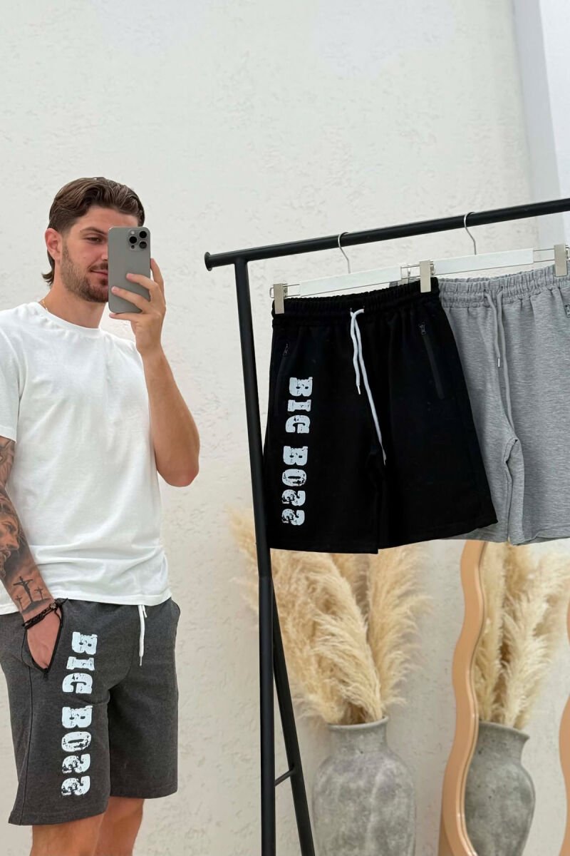PACK OF 3 PIECES FRONT WRITTINGS MEN SHORT SWEATPANTS MULTIPLE/SHNGJ - 4