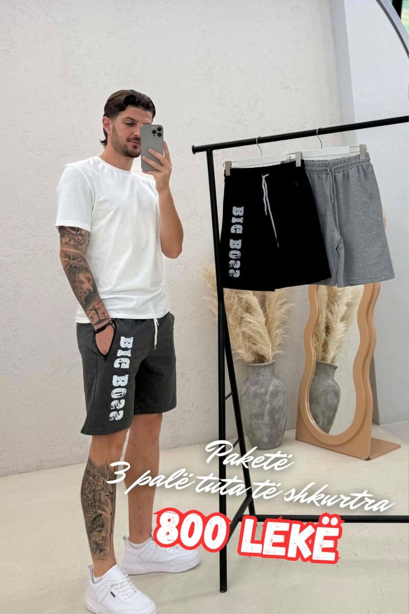 PACK OF 3 PIECES FRONT WRITTINGS MEN SHORT SWEATPANTS MULTIPLE/SHNGJ - 1