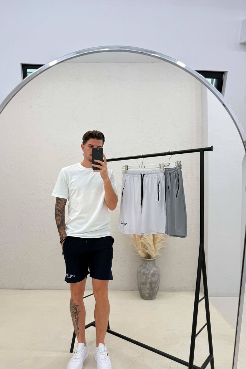 PACK OF 3 PIECES INITIALE PARIS WRITTING MEN SHORT SWEATPANTS DARK BLUE+GREY+WHITE/BEE+GR+BA - 5