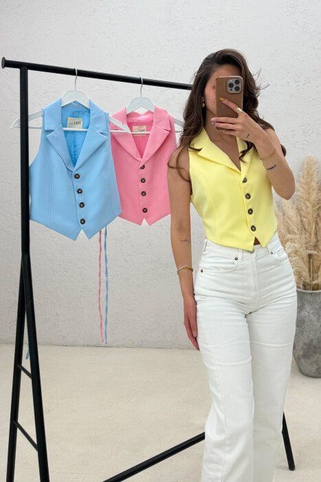 PACK OF 3 PIECES ONE COLOR LACING WAIST WOMAN VESTS MULTIPLE/SHNGJ - 2