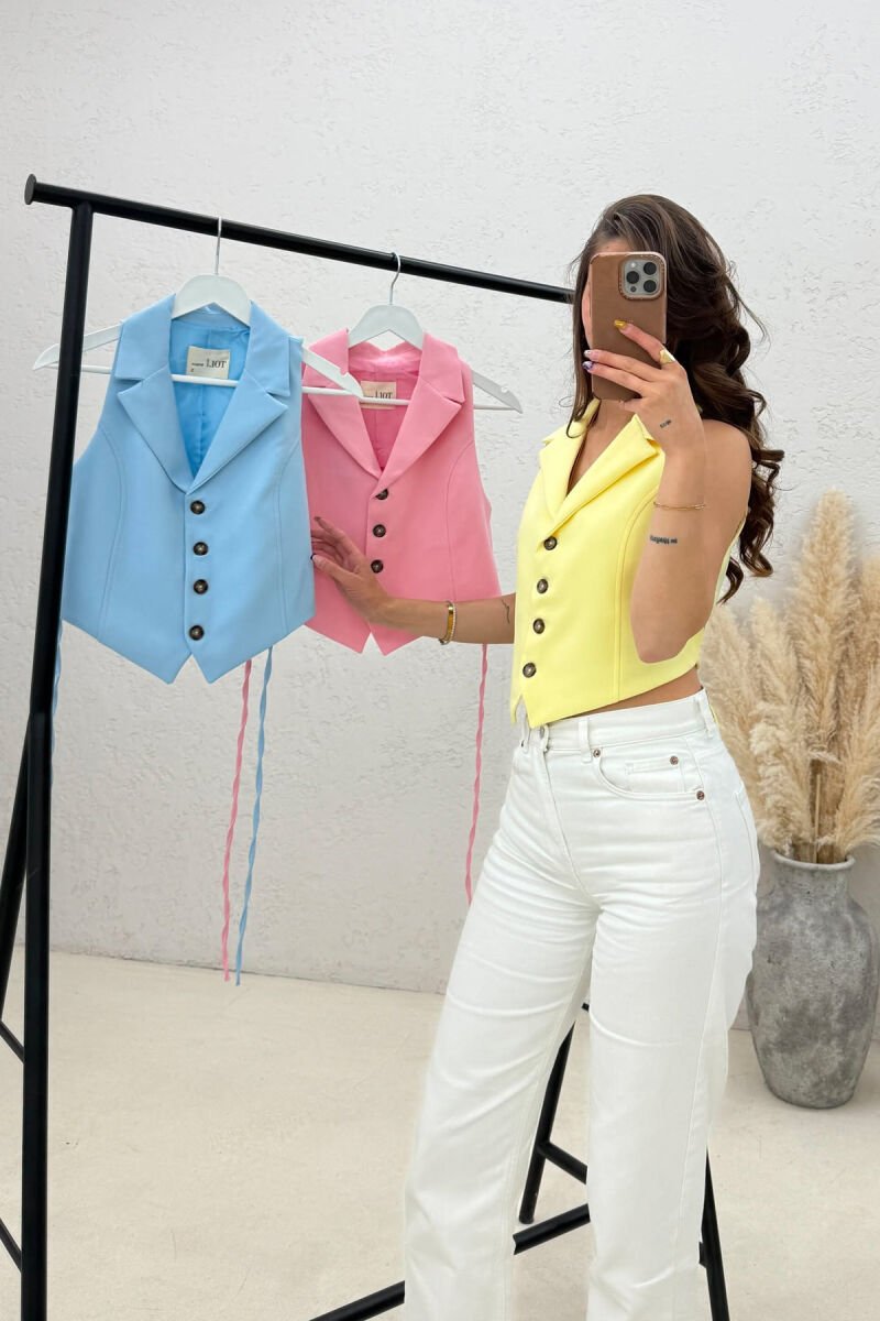 PACK OF 3 PIECES ONE COLOR LACING WAIST WOMAN VESTS MULTIPLE/SHNGJ - 3
