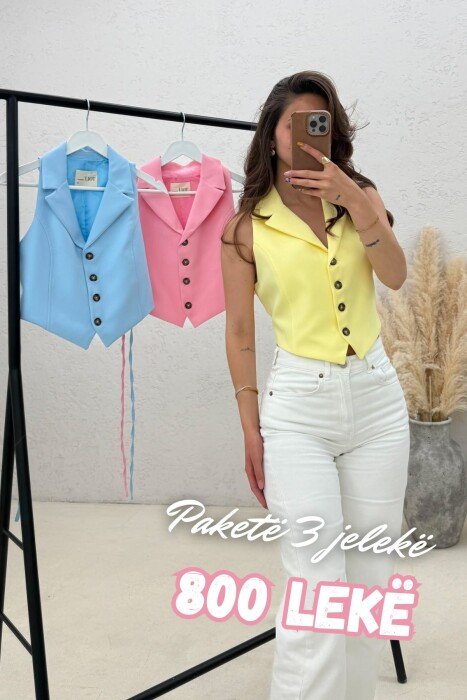 PACK OF 3 PIECES ONE COLOR LACING WAIST WOMAN VESTS MULTIPLE/SHNGJ - 1