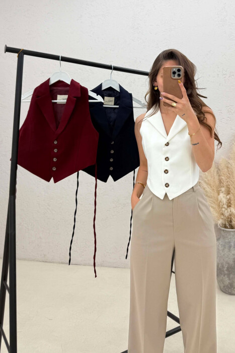 PACK OF 3 PIECES ONE COLOR LACING WAIST WOMAN VESTS MULTIPLE/SHNGJ - 2